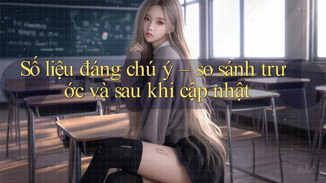 Số liệu đáng chú ý – so sánh trước và sau khi cập nhật